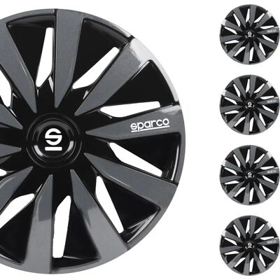 Sparco Lazio Schwarz/Grau 14" Radkappe - Autozubehör Sparco Lazio Schwarz/Grau 14" Radkappe - Autozubehör