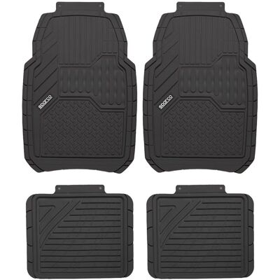 SPARCO SPC1917BK - 4 Tapis de sol en PVC noir - Accessoires auto SPARCO SPC1917BK - 4 Tapis de sol en PVC noir - Accessoires auto