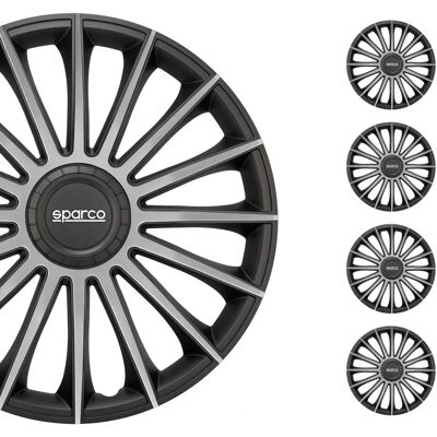 Sparco Torino CS5 Silver Hubcap - 15" Car Wheel Cover Set Sparco Torino CS5 Silver Hubcap - 15" Car Wheel Cover Set