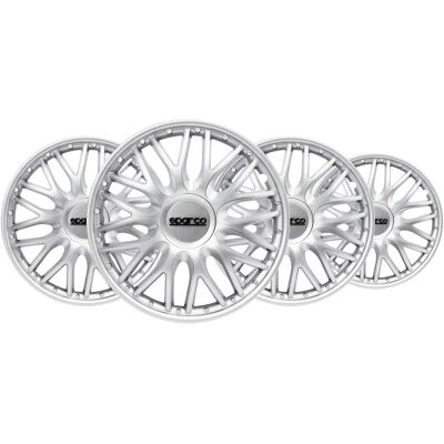 Sparco Roma 15-inch Silver Wheel Covers - Set of 4 Sparco Roma 15-inch Silver Wheel Covers - Set of 4