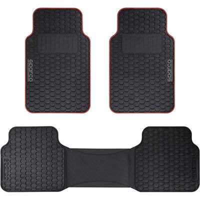 Sparco SPCF500RD Bilgolvmattor - Antislip, Universell, 3 st Sparco SPCF500RD Bilgolvmattor - Antislip, Universell, 3 st
