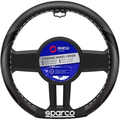 Housse de volant Sparco Noire/Grise pour Peugeot 208 & 308 II - Publicité Housse de volant Sparco Noire/Grise pour Peugeot 208 & 308 II - Publicité