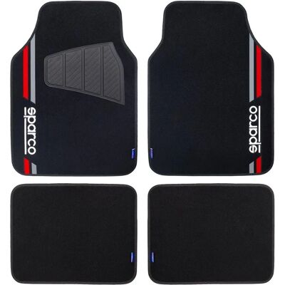 Sparco Red Car Floor Mat Set - Car Floor Mat Set Sparco Red Car Floor Mat Set - Car Floor Mat Set