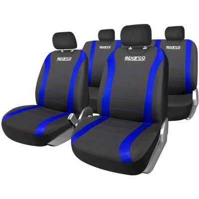 SPARCO SPS450BLB - Housse de siège universelle en polyester noir/bleu - Publicité SPARCO SPS450BLB - Housse de siège universelle en polyester noir/bleu - Publicité