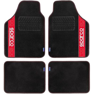 Tapis de voiture Sparco F510 - Rouge/Noir - Adaptation universelle - Publicité Tapis de voiture Sparco F510 - Rouge/Noir - Adaptation universelle - Publicité