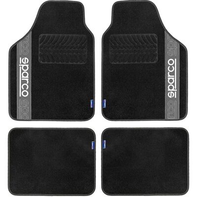 Sparco F510 Auto-Voetenmat Set - Universeel Tapijt Zwart Grijs Sparco F510 Auto-Voetenmat Set - Universeel Tapijt Zwart Grijs