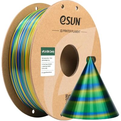 eSUN ePLA-Silk Candy Guld-Blå-Grønn Filament - 3D skriver, 1.75mm, 1kg eSUN ePLA-Silk Candy Guld-Blå-Grønn Filament - 3D skriver, 1.75mm, 1kg