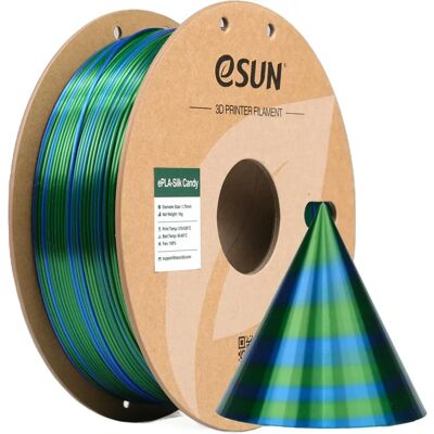 eSUN ePLA-Silk Candy Blå-Grønn Filament - 3D Printer eSUN ePLA-Silk Candy Blå-Grønn Filament - 3D Printer