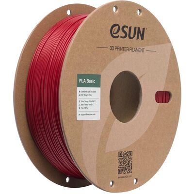 eSUN - PLA-Basic - Röd - 1 kg - 3D-utskriftsfilament eSUN - PLA-Basic - Röd - 1 kg - 3D-utskriftsfilament