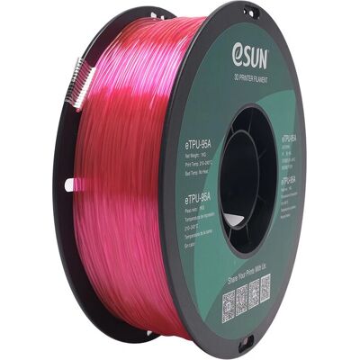eSUN - eTPU-95A - Rosa transparent - 1.75 mm - 3D Filament eSUN - eTPU-95A - Rosa transparent - 1.75 mm - 3D Filament