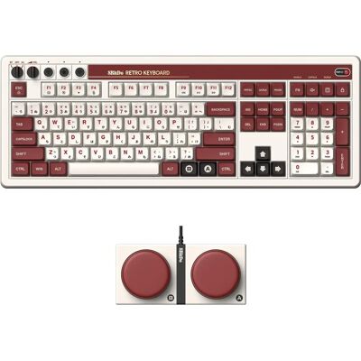 Tastiera Meccanica Retro 108 di 8bitdo - Wireless Ansi - Edizione Fami Tastiera Meccanica Retro 108 di 8bitdo - Wireless Ansi - Edizione Fami