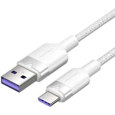 Vention USB 2.0-tól USB-C-ig kábel - 6A - 2M - Fehér Vention USB 2.0-tól USB-C-ig kábel - 6A - 2M - Fehér