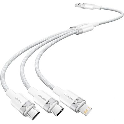 Vention USB 2.0 3 v 1 Kabel - Bílý - USB Kabel Vention USB 2.0 3 v 1 Kabel - Bílý - USB Kabel