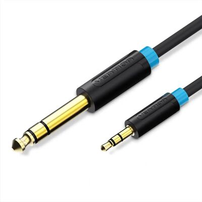 Cabo de áudio Vention 6,5mm para 3,5mm - Preto Cabo de áudio Vention 6,5mm para 3,5mm - Preto