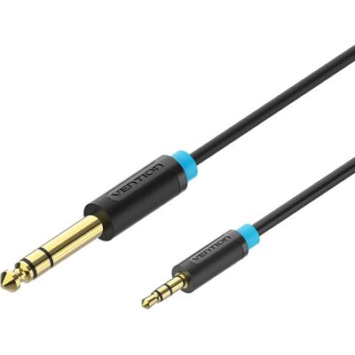 Cabo de Áudio Vention BABBH - 2M, Preto, Estéreo 6.5mm a 3.5mm Cabo de Áudio Vention BABBH - 2M, Preto, Estéreo 6.5mm a 3.5mm