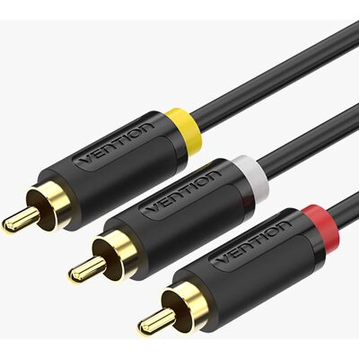Vention BCABH Composiet Video Kabel - 3 RCA - 2m - Zwart Vention BCABH Composiet Video Kabel - 3 RCA - 2m - Zwart