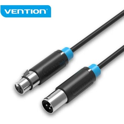 Cabo XLR Vention - Microfone som preto 5M Cabo XLR Vention - Microfone som preto 5M