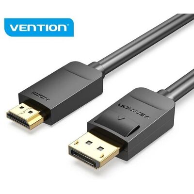 Kabel HDMI Vention HADBI 3m - HDMI, DisplayPort, Czarny - 3 m - Kabel Kabel HDMI Vention HADBI 3m - HDMI, DisplayPort, Czarny - 3 m - Kabel