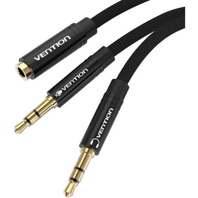 Câble Audio VENTION 2 x Jacks 3.5mm - 0.6m - Noir - Publicité Câble Audio VENTION 2 x Jacks 3.5mm - 0.6m - Noir - Publicité
