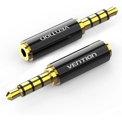 Adaptador de Cabo Vention BFBB0 - 3,5mm para 2,5mm Macho/Fêmea, Preto Adaptador de Cabo Vention BFBB0 - 3,5mm para 2,5mm Macho/Fêmea, Preto