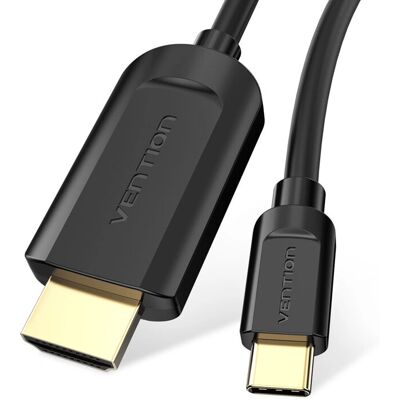Vention CGUBH Adaptateur HDMI USB-C 2m - Noir Doré - Publicité Vention CGUBH Adaptateur HDMI USB-C 2m - Noir Doré - Publicité