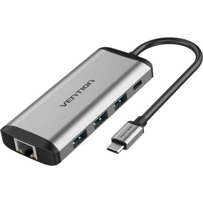 Stație de andocare cu ecran dublu - Gri/Argintiu - Docking pentru laptop Stație de andocare cu ecran dublu - Gri/Argintiu - Docking pentru laptop