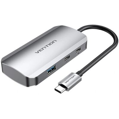 Estación de acoplamiento Vention TNHHB USB-C - 5 puertos, 100W PD Estación de acoplamiento Vention TNHHB USB-C - 5 puertos, 100W PD