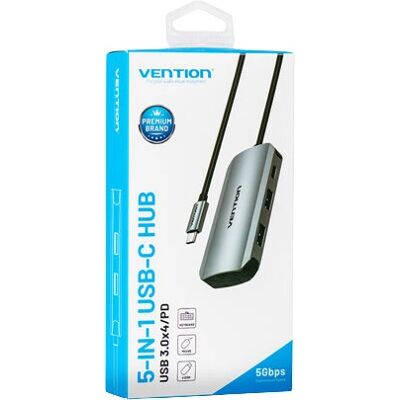 Vention TNBHB Hub USB - 5 Ports, Gris - Publicité Vention TNBHB Hub USB - 5 Ports, Gris - Publicité