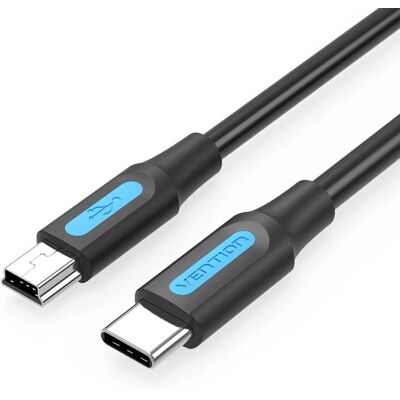 Câble USB-C vers Mini-B Vention - 1m, Noir - Publicité Câble USB-C vers Mini-B Vention - 1m, Noir - Publicité