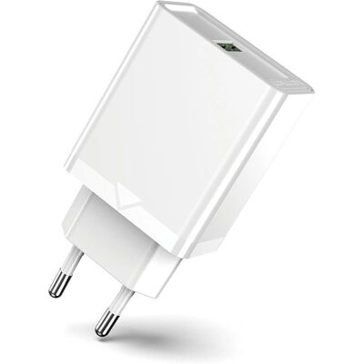 Vention USB Wandoplader - Snelladen - Wit - EU Vention USB Wandoplader - Snelladen - Wit - EU