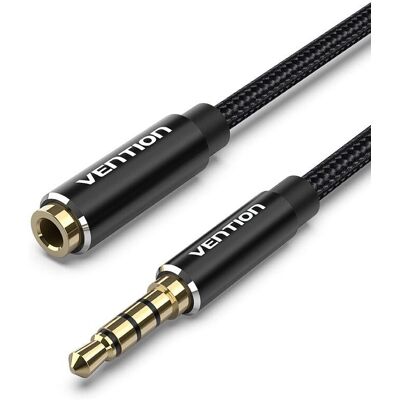 Câble audio Vention BHCBH 3,5 mm TRRS - 2m - Noir - Publicité Câble audio Vention BHCBH 3,5 mm TRRS - 2m - Noir - Publicité