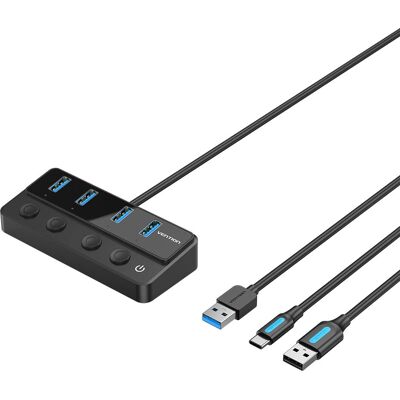 Vention CHWBF Concentrador USB - 4 Puertos, USB-C & Tipo-A, 5V, 1m Vention CHWBF Concentrador USB - 4 Puertos, USB-C & Tipo-A, 5V, 1m
