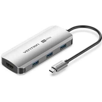 Vention - Docking USB Tipo-C TQDHB con HDMI 4K, 3 USB, PD - Gris Vention - Docking USB Tipo-C TQDHB con HDMI 4K, 3 USB, PD - Gris