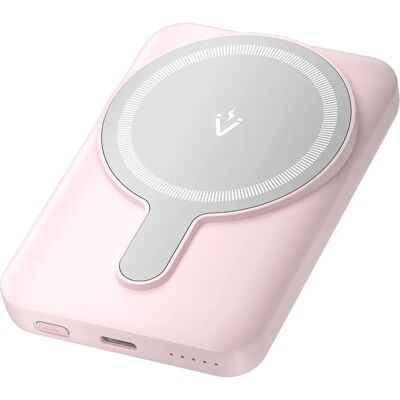 Powerbank Magnética Sem Fio Vention 5000mAh Rosa - Powerbank Powerbank Magnética Sem Fio Vention 5000mAh Rosa - Powerbank