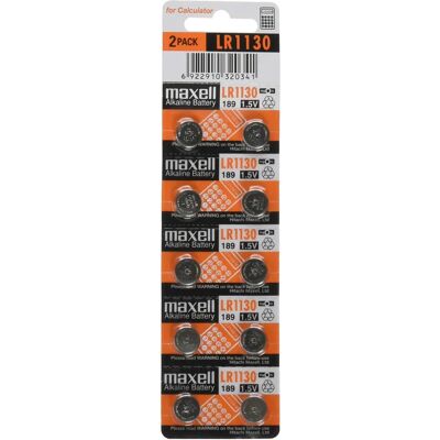 Maxell LR1130 Knappcellsbatterier - 10-pack Maxell LR1130 Knappcellsbatterier - 10-pack