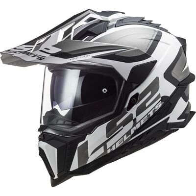 LS2 MX701 Explorer Zwart Wit 2XL - Motorhelm LS2 MX701 Explorer Zwart Wit 2XL - Motorhelm