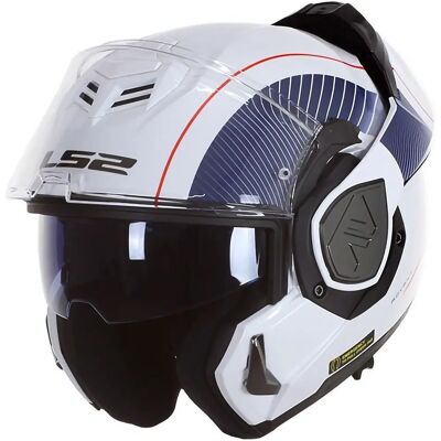 Casque Modulable LS2 FF906 Advant Cooper - Blanc Bleu - Casque moto Casque Modulable LS2 FF906 Advant Cooper - Blanc Bleu - Casque moto