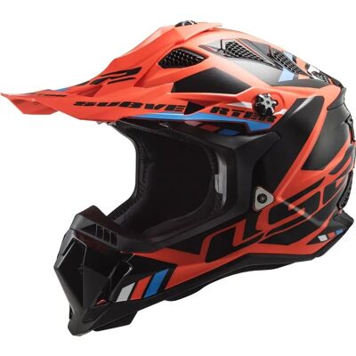 LS2 Subverter Evo II - Lettvekts Motocross Hjelm - Oransje, Svart - S LS2 Subverter Evo II - Lettvekts Motocross Hjelm - Oransje, Svart - S