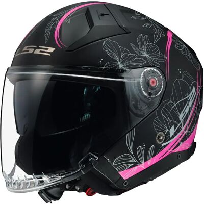 LS2 OF603 Infinity II Lotus Jethelm - Zwart Roze - XS LS2 OF603 Infinity II Lotus Jethelm - Zwart Roze - XS