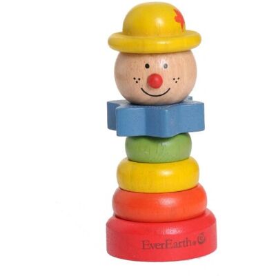 EverEarth Holzstapelclown mit Gelbem Hut - Spielzeug für Kleinkinder EverEarth Holzstapelclown mit Gelbem Hut - Spielzeug für Kleinkinder