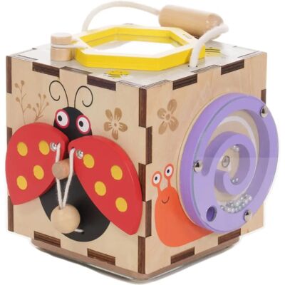 EverEarth Motorik-Kubus 6-in-1 Gartenabenteuer Holzspielzeug EverEarth Motorik-Kubus 6-in-1 Gartenabenteuer Holzspielzeug