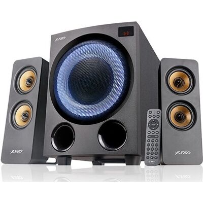 Ensemble d'enceintes Fenda F770X - 2.1 canaux, 76W, Bluetooth, Noir - Publicité Ensemble d'enceintes Fenda F770X - 2.1 canaux, 76W, Bluetooth, Noir - Publicité