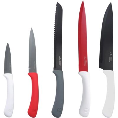 Set di 5 coltelli Pierre Cardin in acciaio inossidabile multicolore - Set di coltelli Set di 5 coltelli Pierre Cardin in acciaio inossidabile multicolore - Set di coltelli