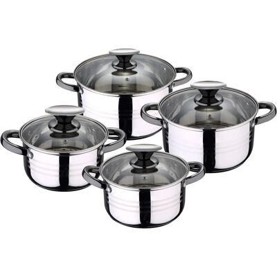 Ensemble de Cuisine San Ignacio Hita - 8 Pièces - Acier Inoxydable, Couvercles en Verre Ensemble de Cuisine San Ignacio Hita - 8 Pièces - Acier Inoxydable, Couvercles en Verre