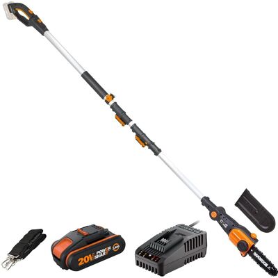 Sierra de chaîne 20V Worx avec bras télescopique et angles réglables - Publicité Sierra de chaîne 20V Worx avec bras télescopique et angles réglables - Publicité