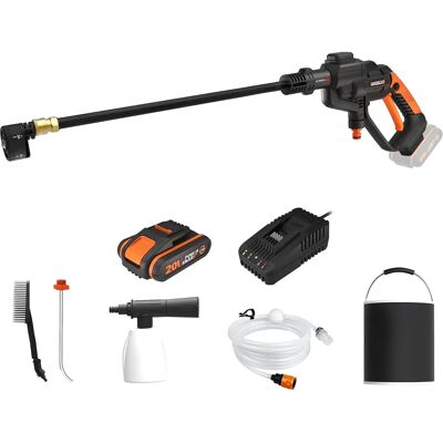 Worx WG620E.9 Przenośny 20V myjka ciśnieniowa - Wielofunkcyjna, 6m wąż Worx WG620E.9 Przenośny 20V myjka ciśnieniowa - Wielofunkcyjna, 6m wąż