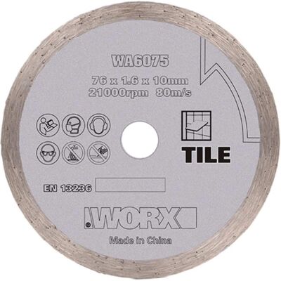 WORX WA6075 Diamant-Sägeblatt - 76mm für WX801 Chopper WORX WA6075 Diamant-Sägeblatt - 76mm für WX801 Chopper