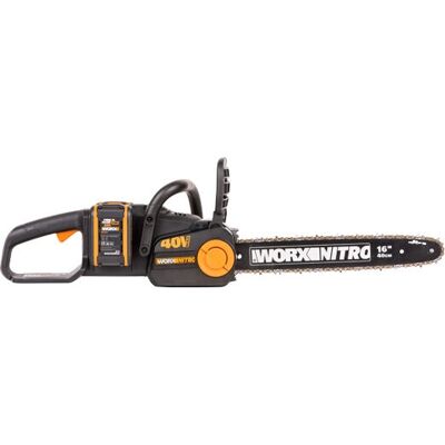 Scie à chaîne à double batterie Worx WG385E - 40V, 40cm, brushless - Publicité Scie à chaîne à double batterie Worx WG385E - 40V, 40cm, brushless - Publicité