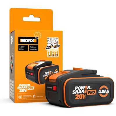 WORX PowerShare Pro Akku - 20V, 80Wh, Oranssi WORX PowerShare Pro Akku - 20V, 80Wh, Oranssi
