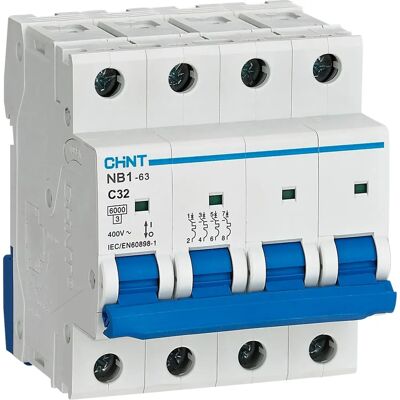 Chint NB163 32A 4P Type C Miniature Afbryder Chint NB163 32A 4P Type C Miniature Afbryder